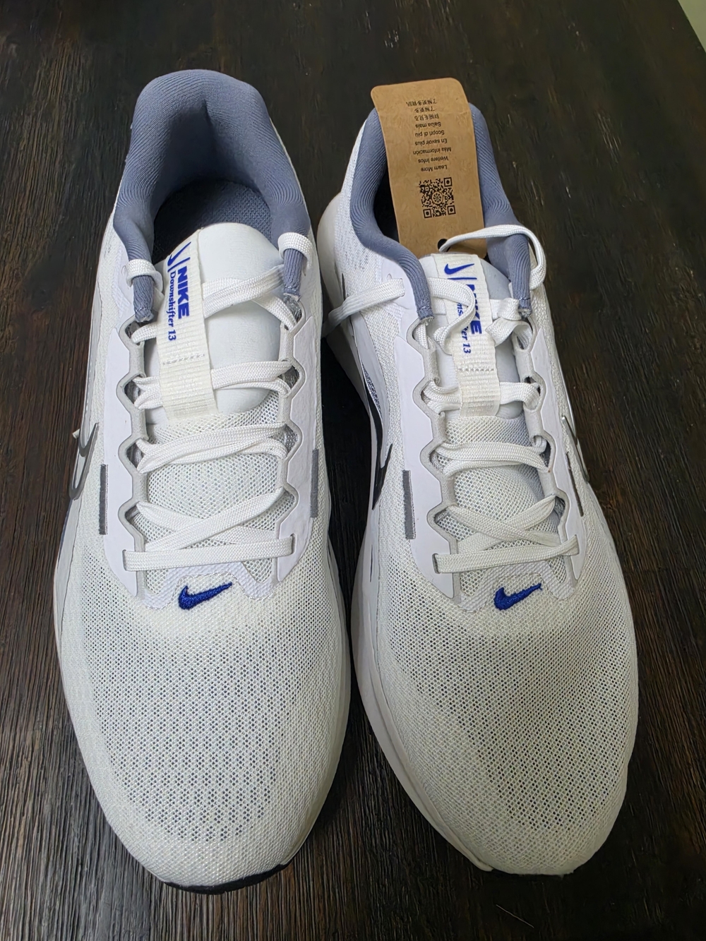 Nike Downshifter 13 Men’s White & Blue Running Shoes